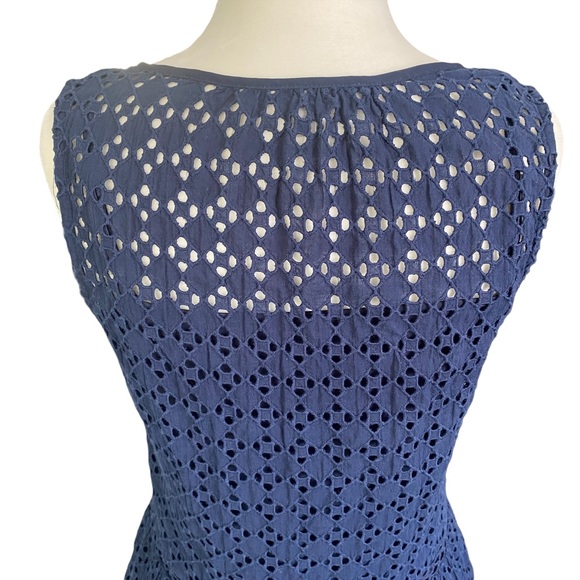 Daniel Rainn Navy Layered Eyelet Tank Top S - Picture 10 of 14